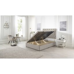 Etheral Side Opening Ottoman Storage Bed with Upholstered Headboard Plush Velvet