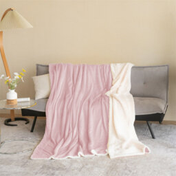 Diya Soft Sherpa Fleece Fur Thick Dual Sided Flannel Reversible Blanket Throw