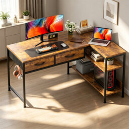 L-Shaped MDF Computer Desk