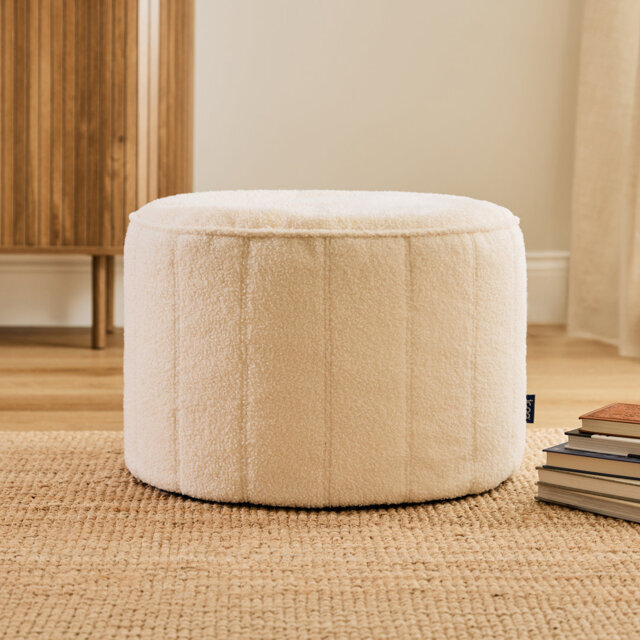 55cm Wide Round No Pattern Pouffe Ottoman
