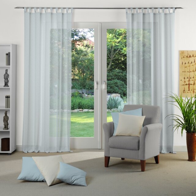 Sunday 82% Polyester And 18% Cotton Semi Sheer Curtain Single Panel