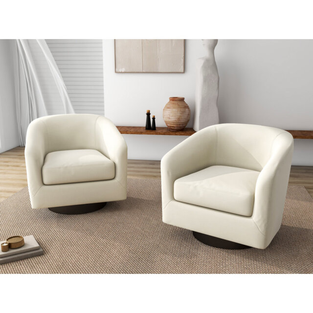 Bennett 73.1Cm Wide Swivel Barrel Chair