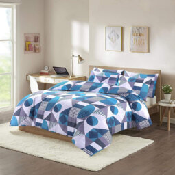 Amario Cotton Blend Geometric Shapes Duvet Cover Set with Pillowcases Included