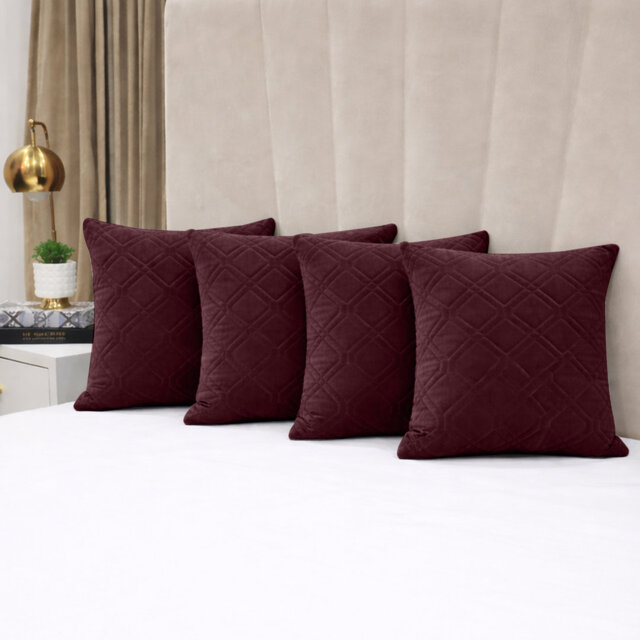 Luxury Diamond Velvet Cushion Covers Set Of 4 Soft Cushion Cases Sofa, Throw