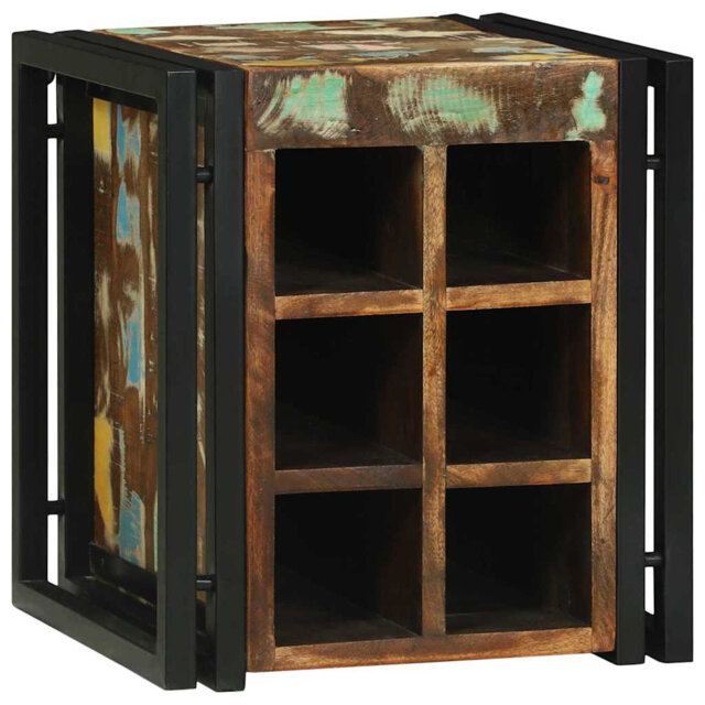 Solid Wood Open Shelving Wine Bottle Rack