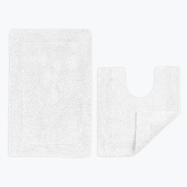 100% Cotton Bath Mat and Pedestal Mat Set