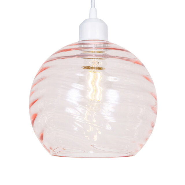Modern Designer Circular Ribbed Glass Non Electric Pendant Lamp Shade