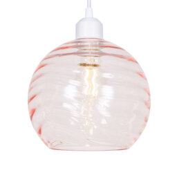 Modern Designer Circular Ribbed Glass Non Electric Pendant Lamp Shade
