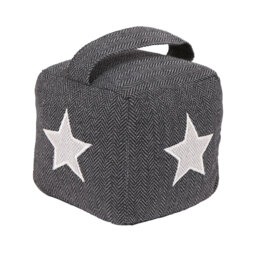 Nicola Spring - Herringbone Fabric Door Stop with Handle - Star
