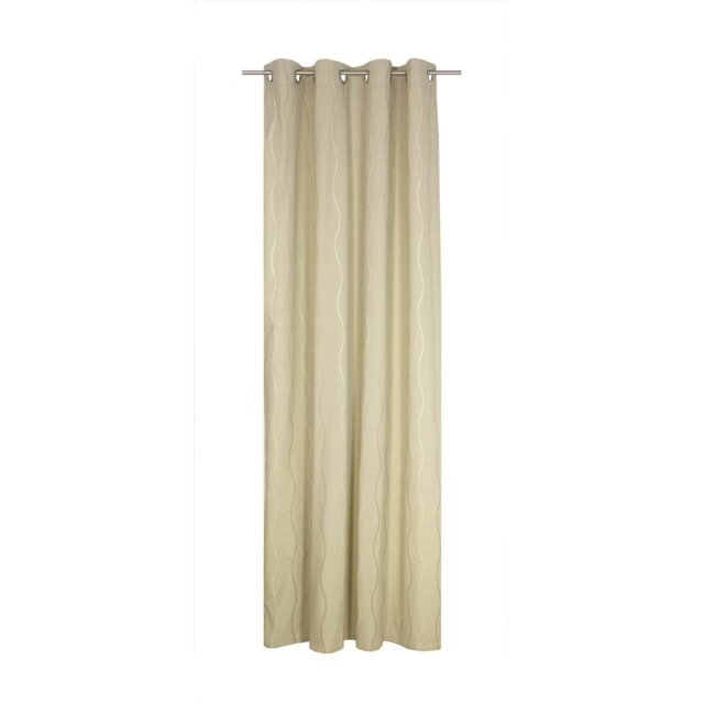 Pedersen Cotton Blend Eyelet Curtain, single Panel, opaque