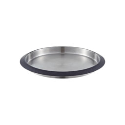 Buckingham Round Serving Bar Tray Stainless Steel Black Border Finish 35 cm