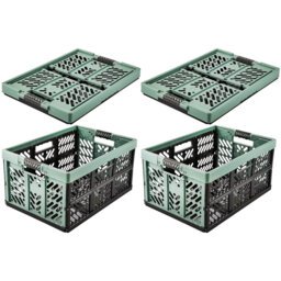 Set of 2 Folding Box 45 Litre With Soft Handles And Lid