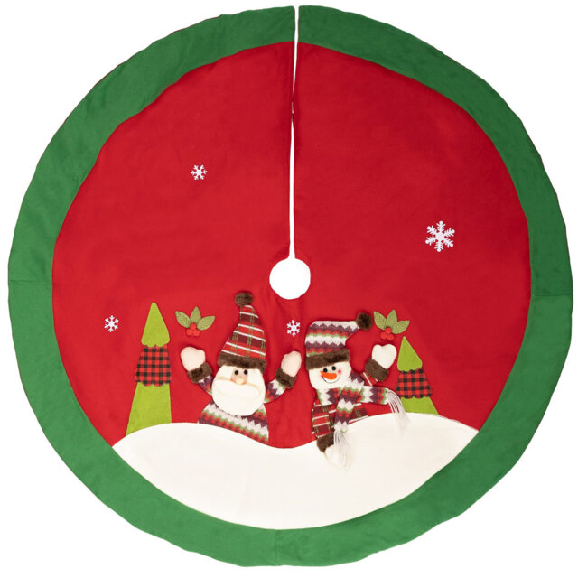 Premium Christmas tree blanket for protection against fir needles - round Christmas tree blanket for the Christmas tree - underlay with Christmas moti