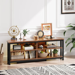 "TV Stand Cabinet with LED Lights, Industrial Corner Unit for TVs up to 55"""