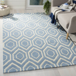 Carlane Hand Tufted Wool Blue/Ivory Rug