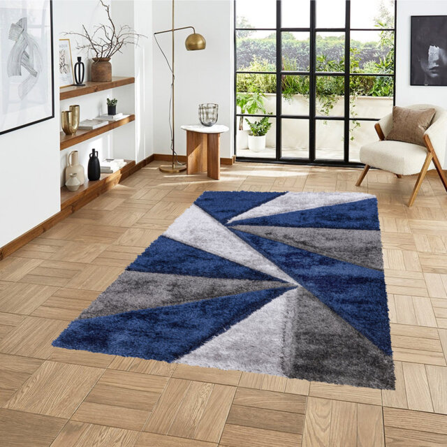 Todi Rug Carpet Runner Mat Geometric Machine Tufted Shag Indoor / Outdoor Area Rug