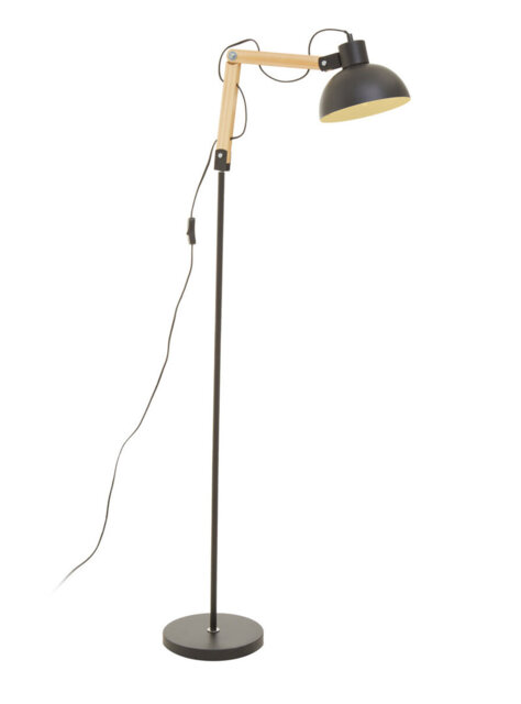 Blair Grey Wood And Metal Floor Lamp