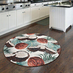 Demps Coconut Shaggy Brown/Green/White Rug