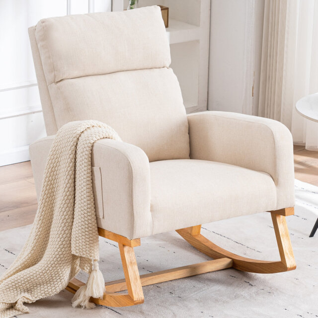 Rocking Chair For Living Room with Solid Wood Leg