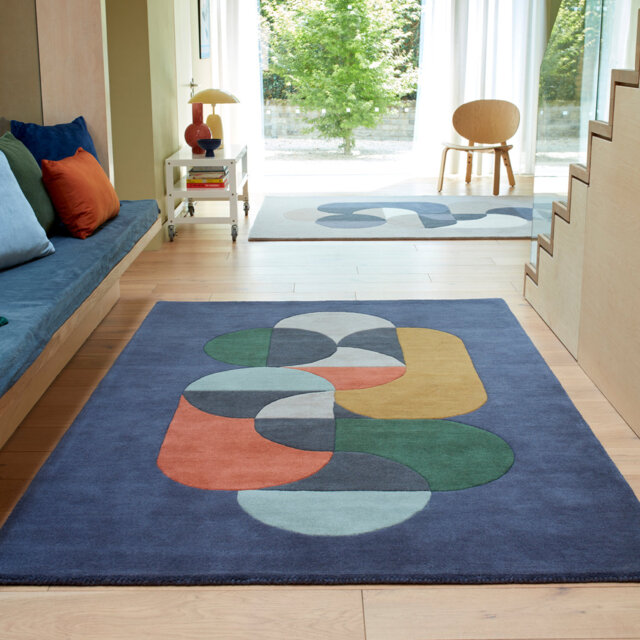 Brinlie Hand Tufted Wool Blue Rug