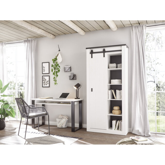 Jackeline 2 Piece Writing Desk Office Set with Chair Bookcase