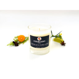 GingerLily & Ylang Scented Jar Candle with Glass Holder