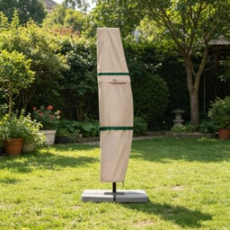 Parasol Protective Cover with Pole, Cover with Ventilation Holes,Polyester, Waterproof,Khaki