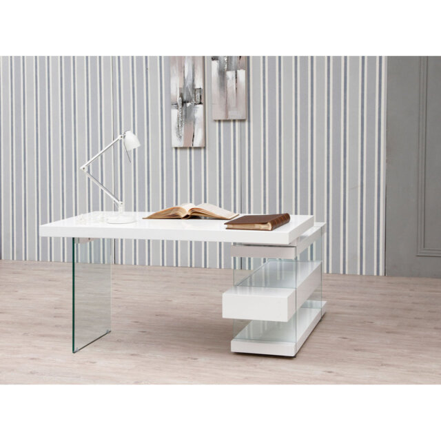 wood writing desk with top