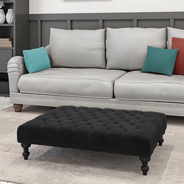 Ainura 120Cm Wide Velvet Tufted Rectangle Cocktail Ottoman by