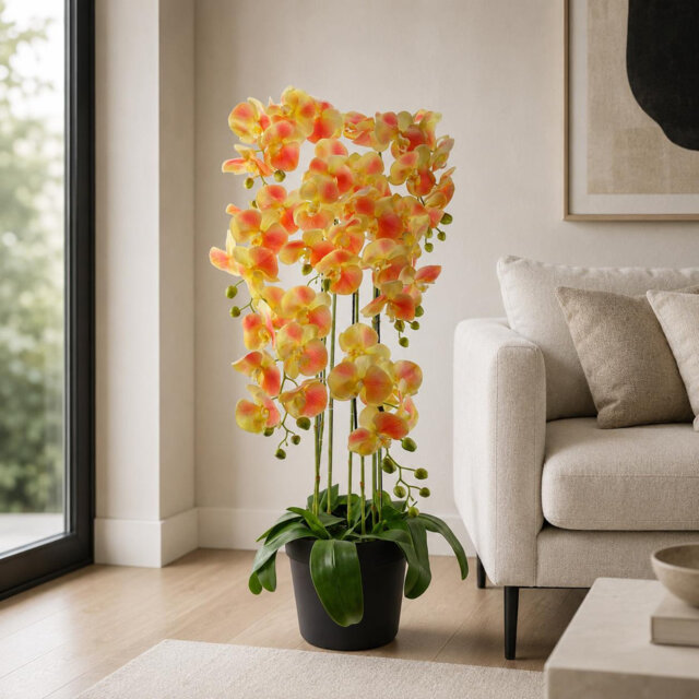 Real Touch Artificial Orchids Plastic, Silk Artificial Arrangement in Planter