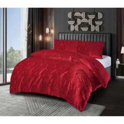 Damask Jacquard Duvet Cover 3 Piece Velvet Bedding Set With Matching Pillowcases