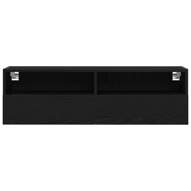 TV Wall Cabinet Black Oak 100 X 30 X 30 Cm Engineered Wood