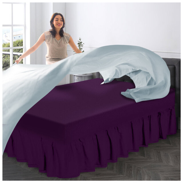 Premium Cotton Blend Plain Dyed Valance Sheet - Soft Durable and Breathable Luxury Bed Sheet for Ultimate Comfort