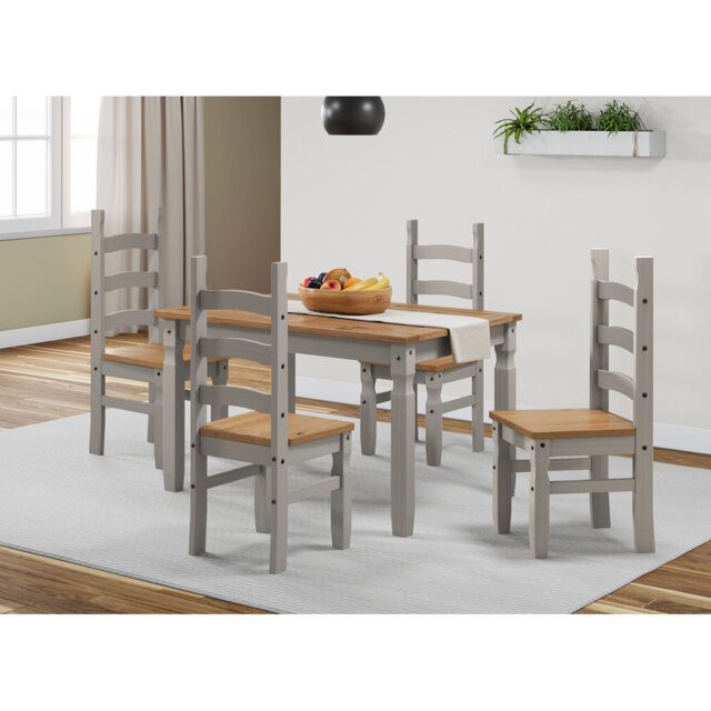 Pegasus 4 - Person Pine Solid Wood Dining Set