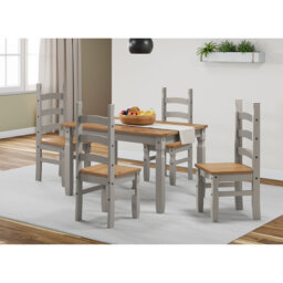 Pegasus 4 - Person Pine Solid Wood Dining Set