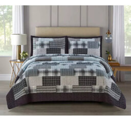 Newlin Polyester Patchwork Bedspread with Pillow Shams Included