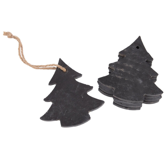 Nicola Spring - Slate Christmas Tree Decorations - 7 x 8cm - Tree