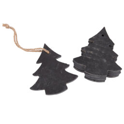 Nicola Spring - Slate Christmas Tree Decorations - 7 x 8cm - Tree
