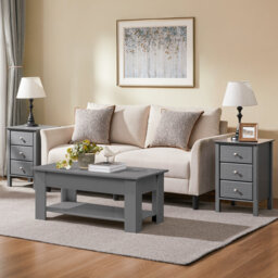 Modern 3 Drawer Bedside Table Nightstand