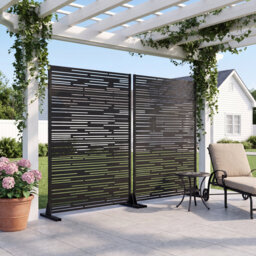 183cm H Freestanding Metal Room Divider Decorative Privacy Screen Garden Lattice Panel Trellis for Patio, Balcony, Backyard, Pool, Indoor Room