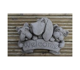 Lester Welcome Dog Stone Garden Statue