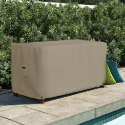 Heavy-Duty Waterproof Rectangle Ottoman Outdoor Deck Box Cover, Outdoor Rectangle Storage Box Bench Patio Deck Box Cover