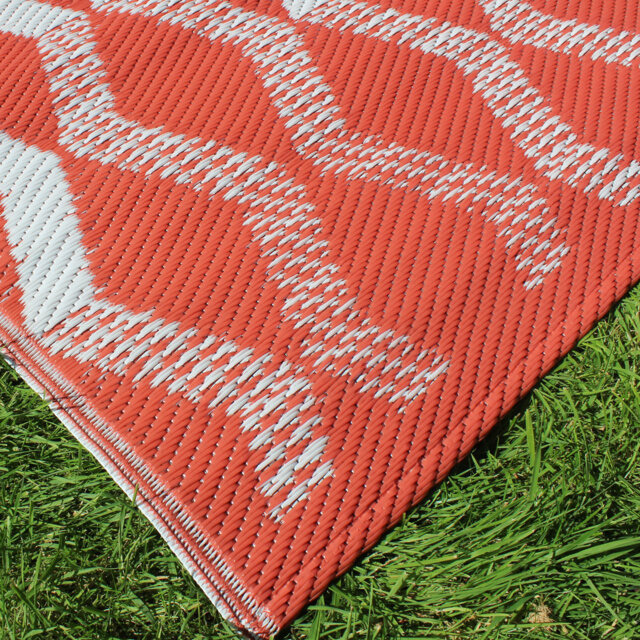 Rico Outdoor Geometric Machine Woven 120cm X 170cm Terracotta Indoor / Outdoor Area Rug