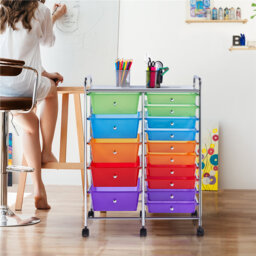 91cm H x 63cm W Utility Storage Cart with Wheels