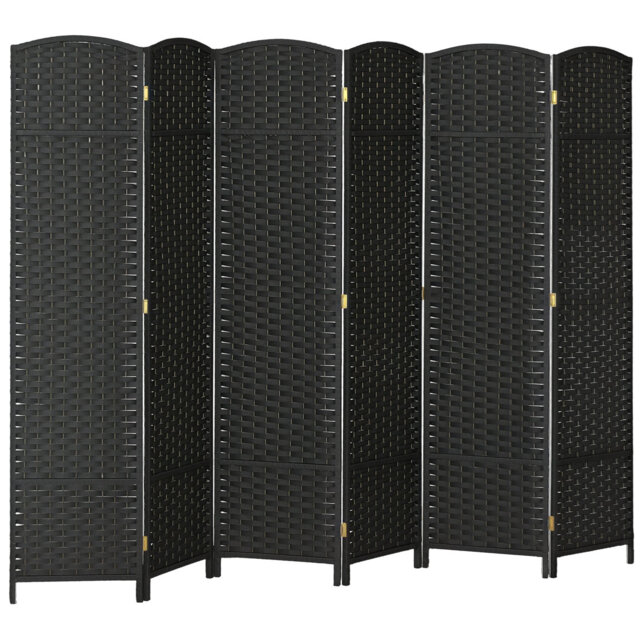 HOMCOM 6 Panel Folding Room Divider, Privacy Screen, 240 x 170cm, Black