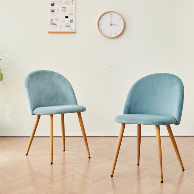 Mcburney 43cm H Velvet Upholstered Metal Side Chair