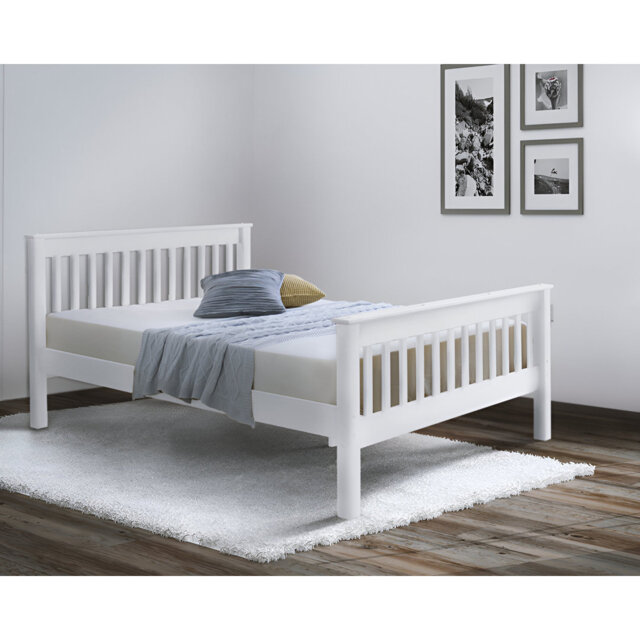 white Wooden Bed