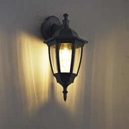 Dubik Satin Black Outdoor Wall Lantern