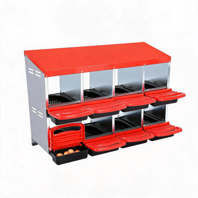 Chicken Nesting Box, Chickens Egg Laying Nest Boxes for Hens, 6/8/10 Compartment Chicken Coop Nesting Box with Removable Tray, Chicken Laying Box for