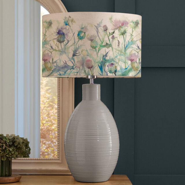 Epona Cream Table Lamp & Cirsium Eva Damson Shade
